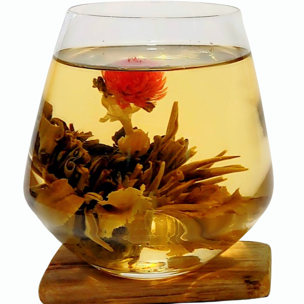 Peppermint and Amaranth Flower Blooming Green Tea Ball