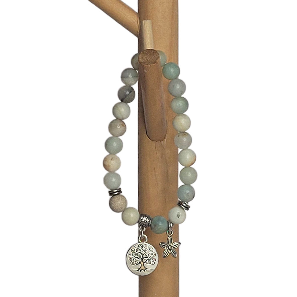 Amazonite with Tree of Life Pendant Bracelet