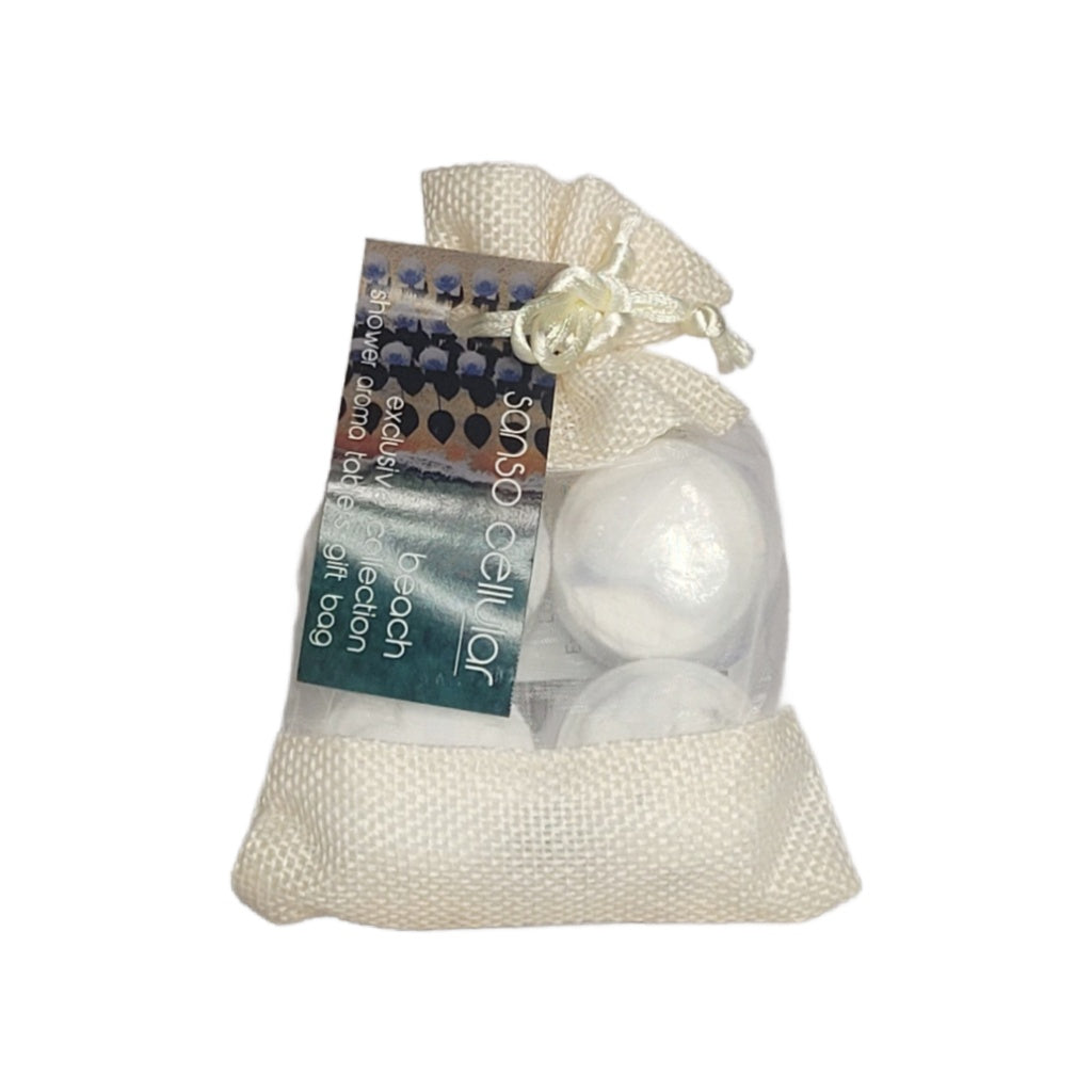 European Beach Retreat Aroma Shower Steamer Tablet Gift Bag I 4 Tablets