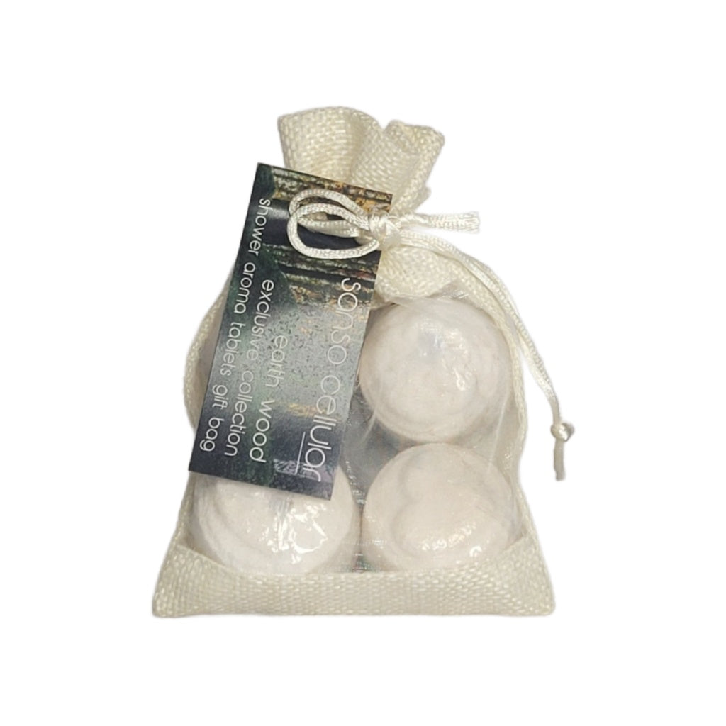 Earth I Wood Aroma Shower Steamer Tablet Gift Bag I 4 Tablets