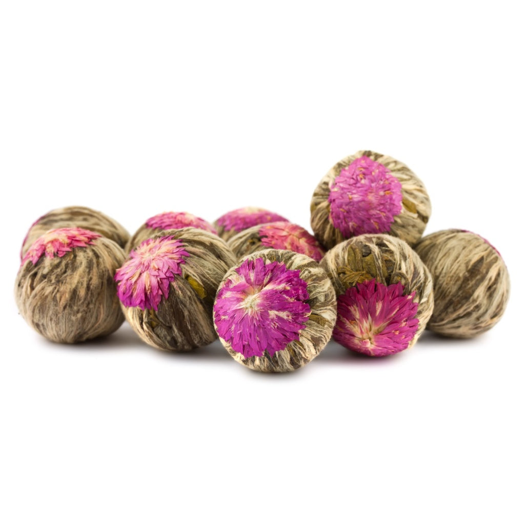 Peppermint and Amaranth Flower Blooming Green Tea Ball