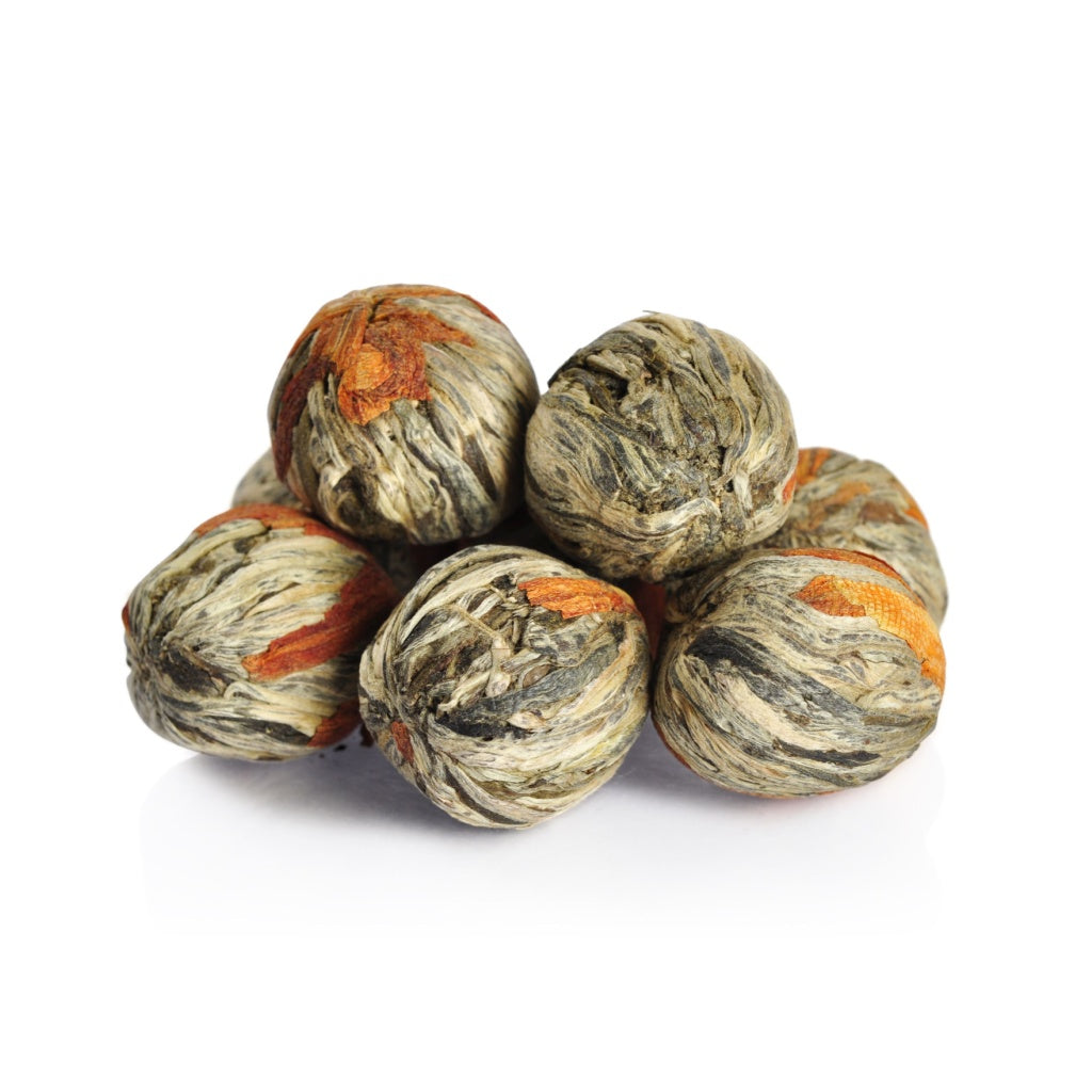 Marigold Lily Flower Blooming Green Tea Ball