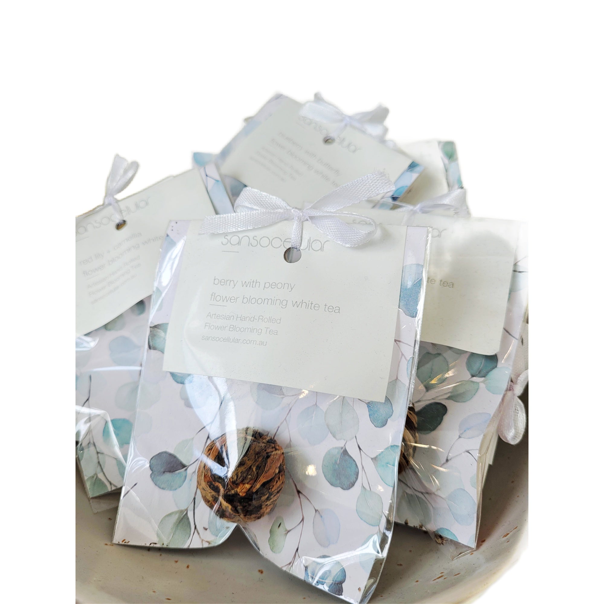 Peppermint and Amaranth Flower Blooming Green Tea Ball