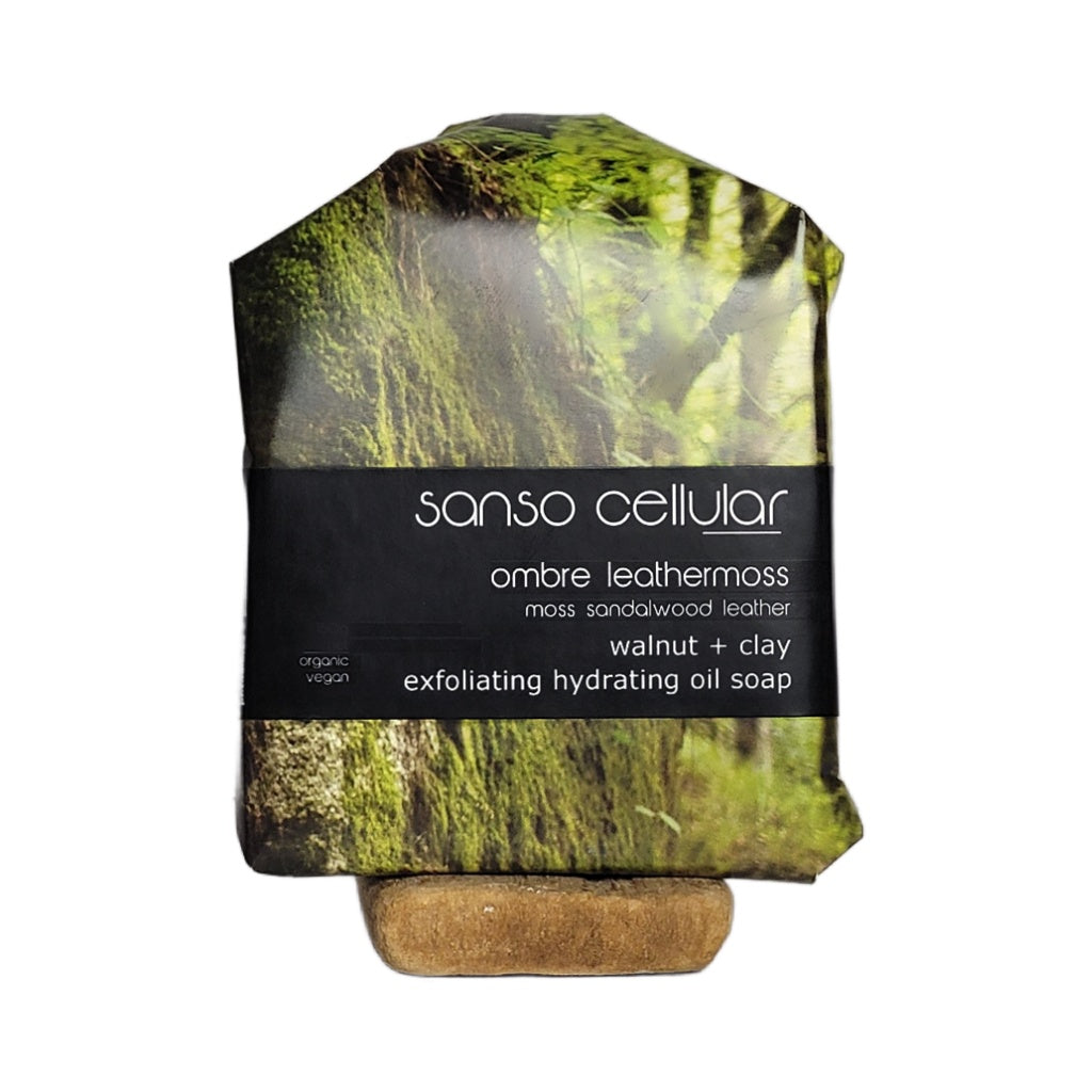 Leathermoss with Organic Walnut Shell Exfoliating Soap Bar