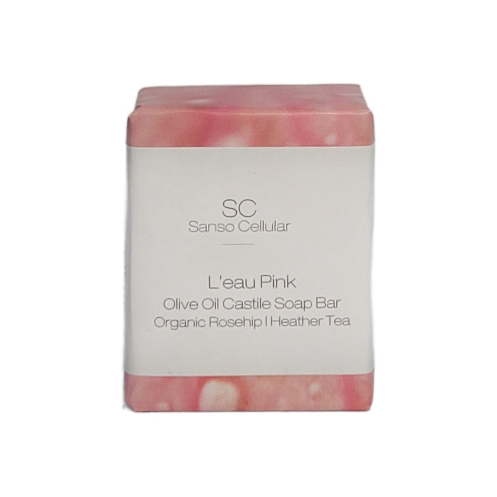 L'eau Pink with Organic Rosehip Heather Tea I Olive Oil Castile Soap Bar