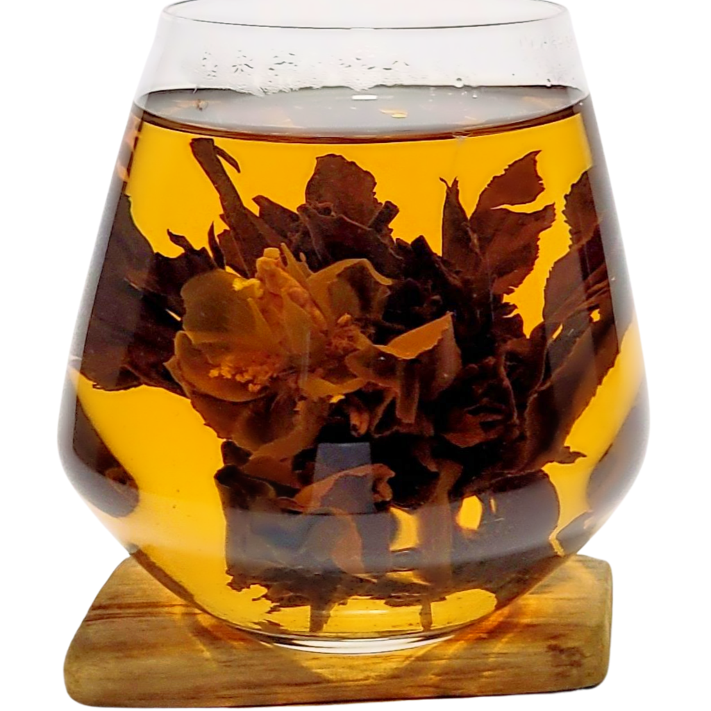 Lemon with Rose Bud Flower Blooming Black Tea Ball