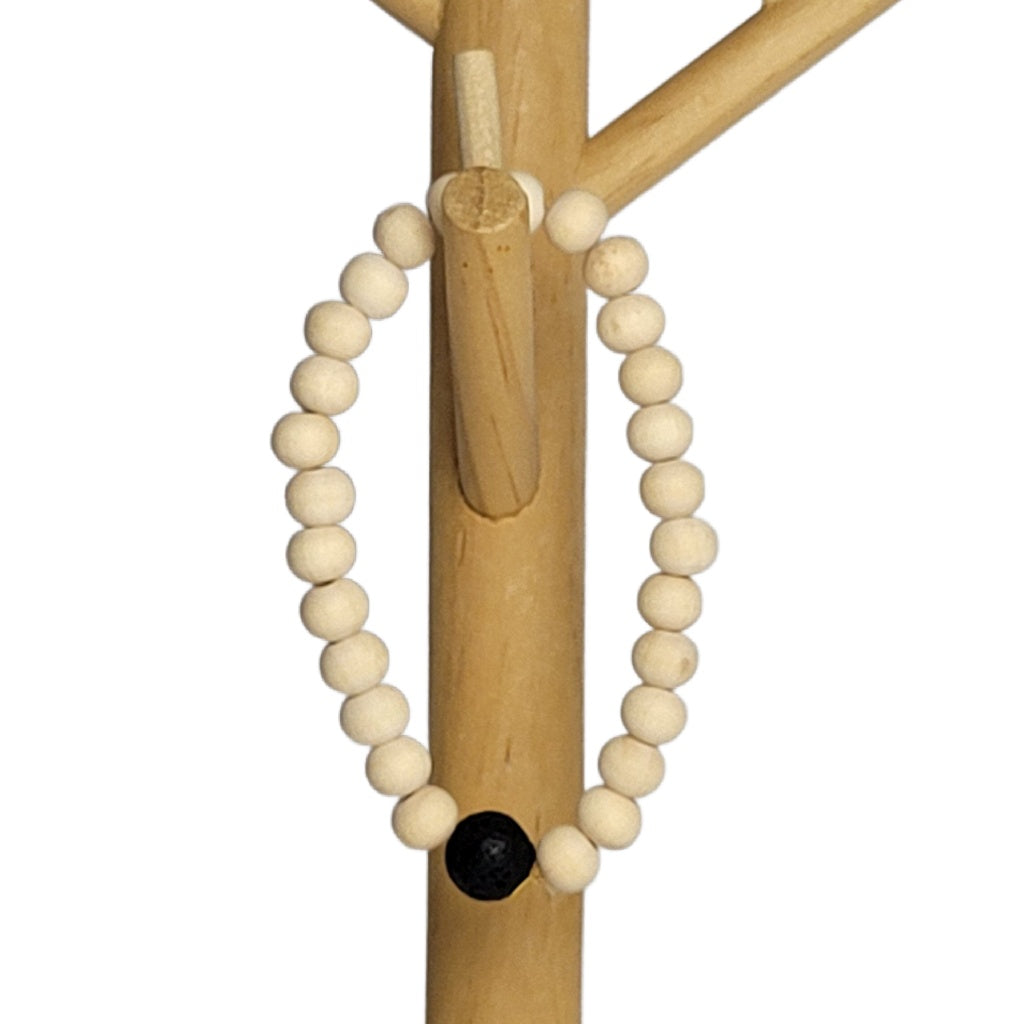 Light Wood with Black Lava Bracelet