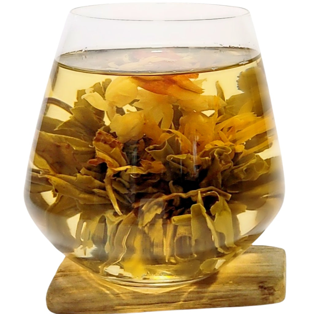 Marigold Lily Flower Blooming Green Tea Ball