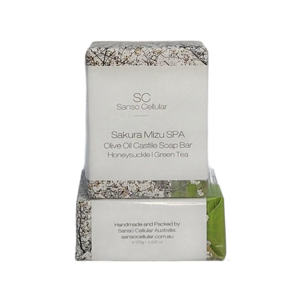 Sakura Mizu SPA with Honeysuckle Green Tea I Olive Oil Castile Soap Bar