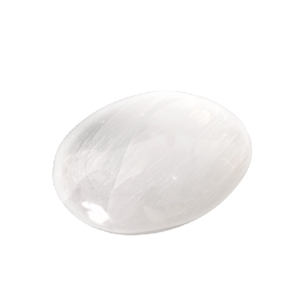 Selenite Palm Pebble Crystal
